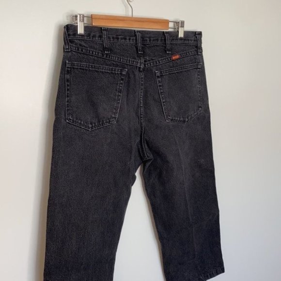 Rustler Black Vintage Mid waisted Cropped Jeans 8 - Picture 8 of 12